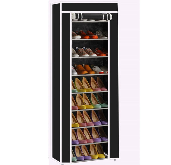 27 PAIRS 10 TIER DUSTPROOF SHOES CABINET STORAGE ORGANISER SHOE RACK STAND HOLDS