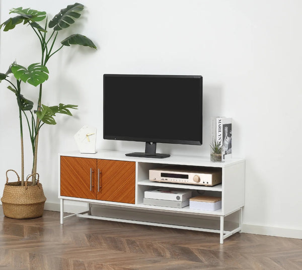 TV Unit Cabinet Media Console Table Stand with Shelves and Cupboard