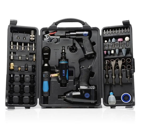 71pcs Air Tool Kit - Impact Wrench, Die, Hammer, Ratchet & Grinder