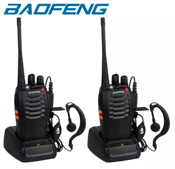 2 x Baofeng Walkie Talkies Long Range Two Way Radio UHF 16CH with Headsets Set freeshipping - Goxom