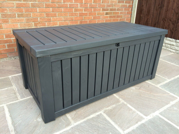 Anthracite Plastic Garden Storage Deck Box 570 Ltr Capacity XL