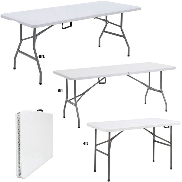 Catering Camping Heavy Duty Folding Trestle Table Picnic BBQ Party 4ft 5ft & 6ft