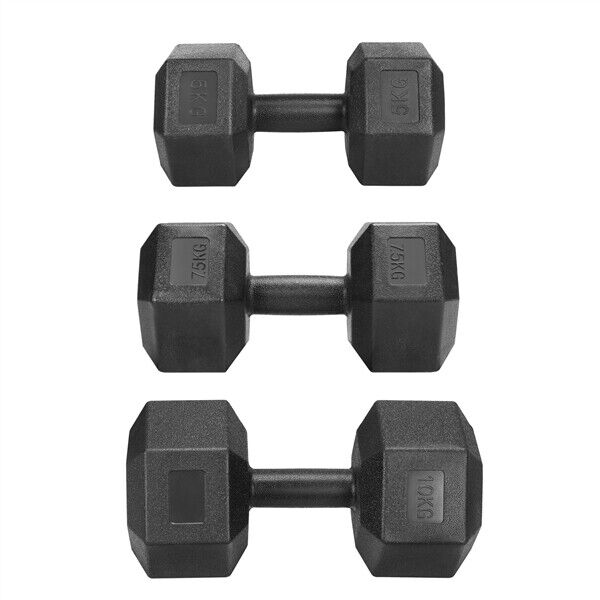 2x5kg/2x7.5kg/2x10kg Dumbbells Hex Dumbbell Weight Set Hand Weights for Home Gym