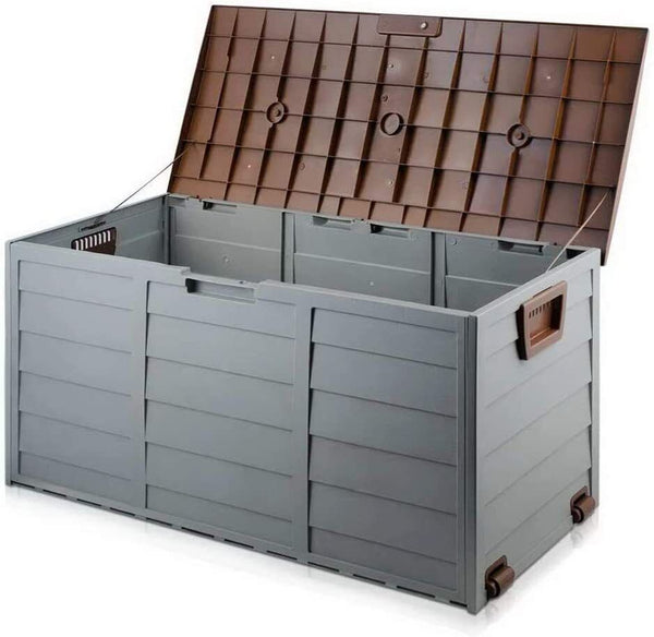 KETER XL LARGE STORAGE SHED GARDEN OUTSIDE BOX BIN TOOL STORE LOCKABLE NEW