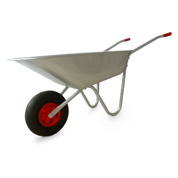 65L Wheelbarrow Heavy Duty Galvanised Home Garden Metal Cart with Pneumatic Tyre