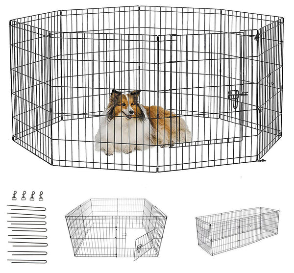 Dog Pen Puppy Pet Playpen Run Outdoor Foldable Enclosure Rabbit Fence Crate cage