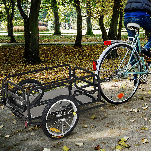 Folding Bike Trailer Cargo  Bicycle Storage Carrier with Hitch