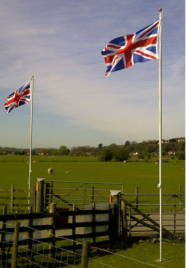 20ft Flagpole Aluminium Flag Pole With 2 Flags Union Jack & England freeshipping - Goxom