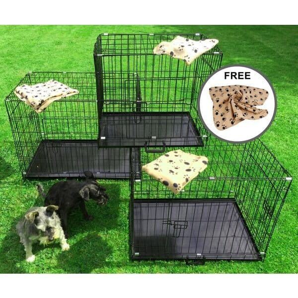 DOG CAGE PET PUPPY FOLDABLE METAL CARRY TRANSPORT CRATE CARRIER S M L XL XXL freeshipping - Goxom