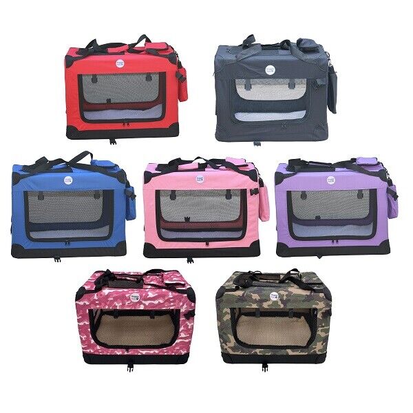 Fabric Dog Crate Puppy Carrier - Cat Travel Cage Carry Pet Bag 4 Size